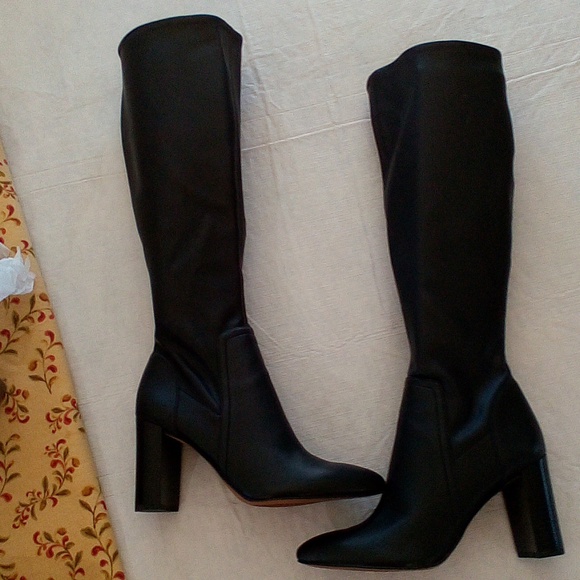 Leather Blk Boots Sz 8 - Picture 3 of 8